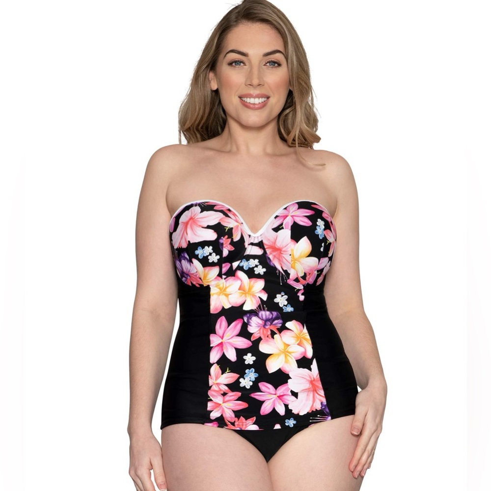 Curvy Kate Tropicana bandeau tankini top size 34K 08-18